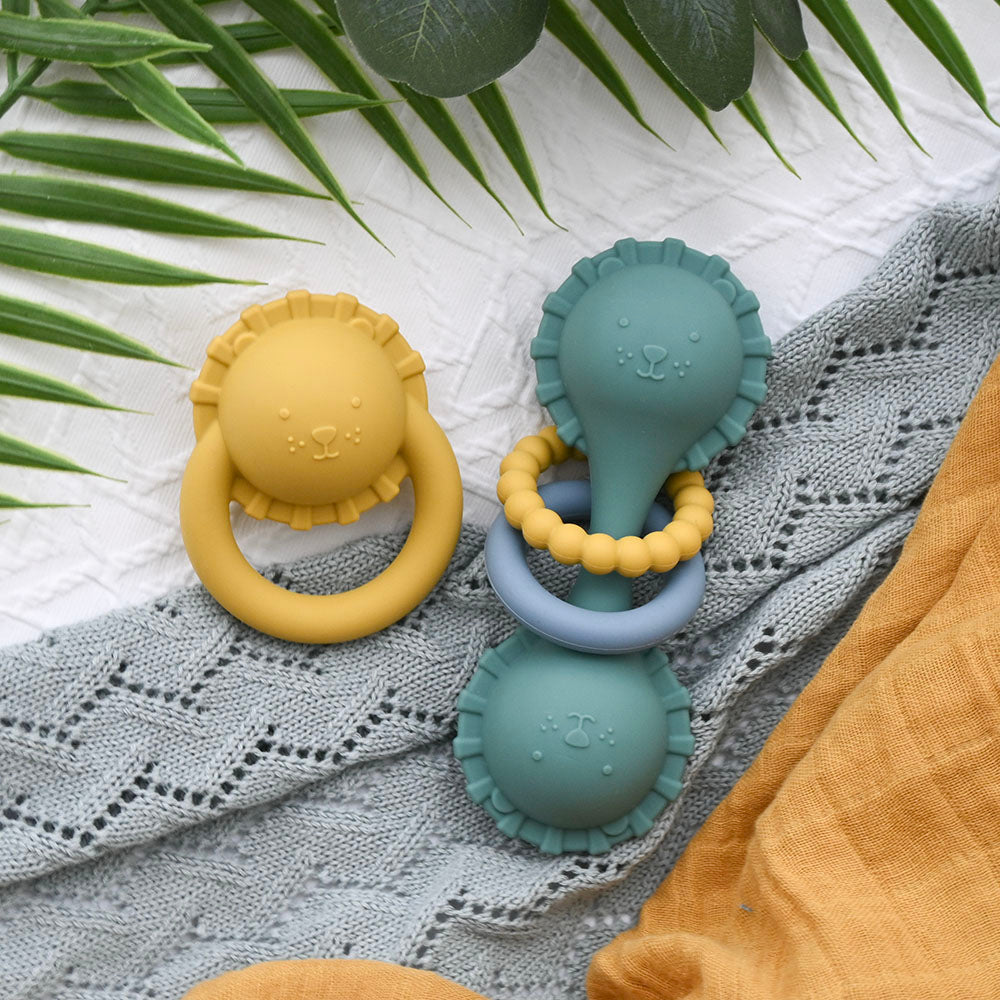 Silicone Lion Rattle Gift Set