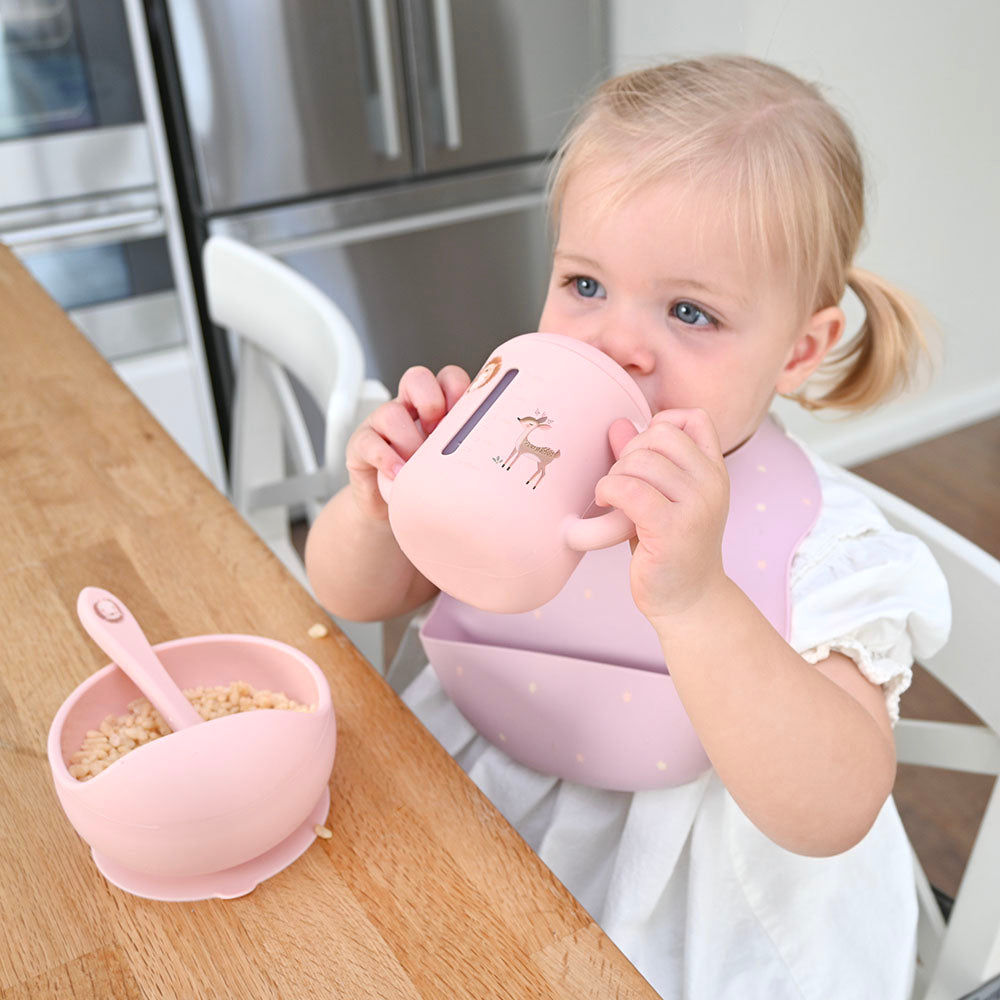 100% Silicone Sippy Cup - Blush/Forest