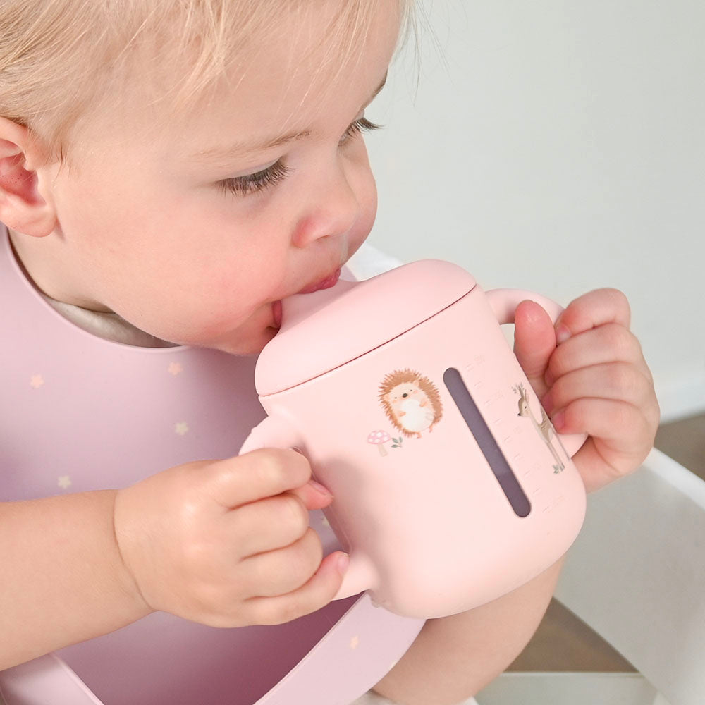 100% Silicone Sippy Cup - Blush/Forest