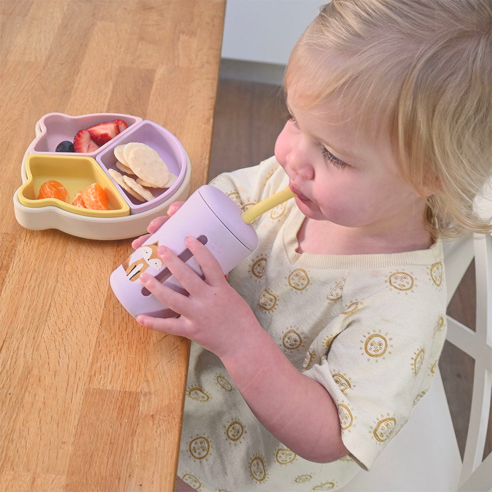 100% Silicone Smoothie Cup - Lilac Fox