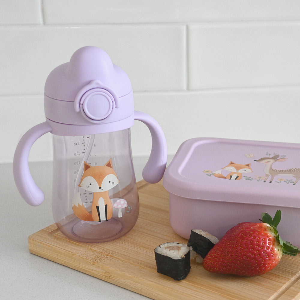 Flip Top Straw Sippy Cup - Lilac Fox