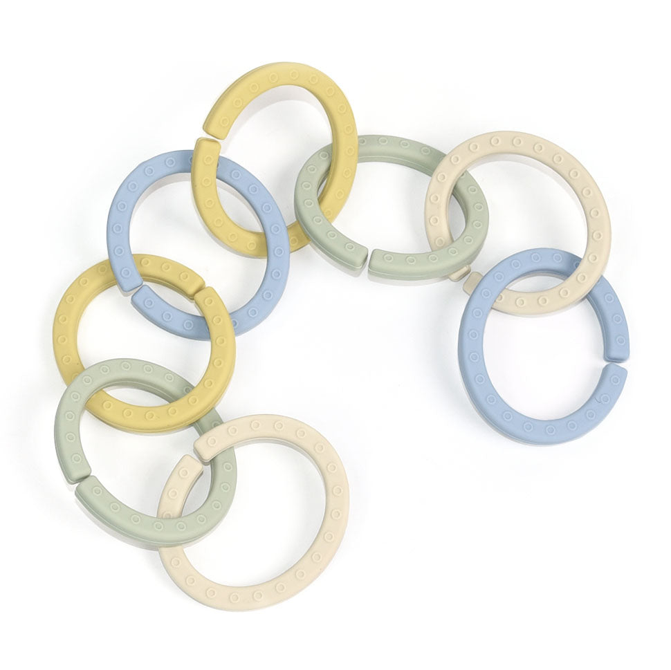 Silicone Stroller Links - Multi Blue