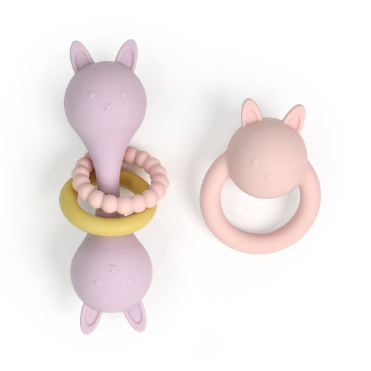 Silicone Bunny Rattle Gift Set