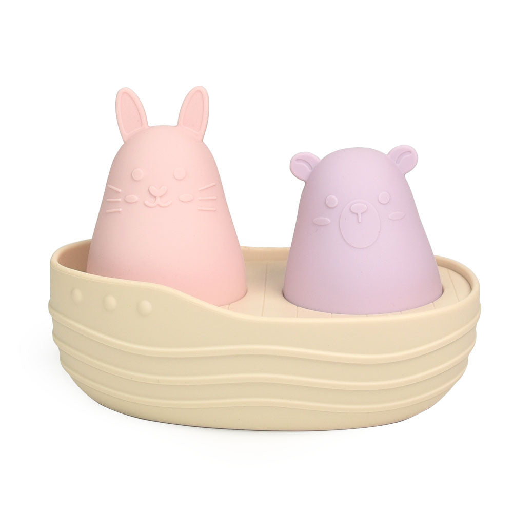 100% Silicone Bath Buddies - Bear and Bunny