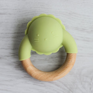 silicone + wood rattle